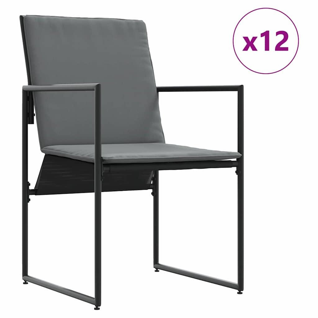Set da Pranzo per Giardino 13 pcs Nero Acciaio