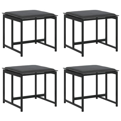 Set da Pranzo per Giardino 11 pcs Nero Acciaio