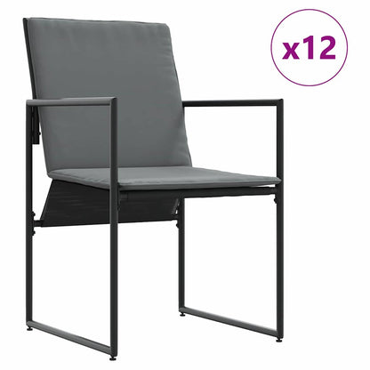 Set da Pranzo per Giardino 13 pcs Nero Acciaio
