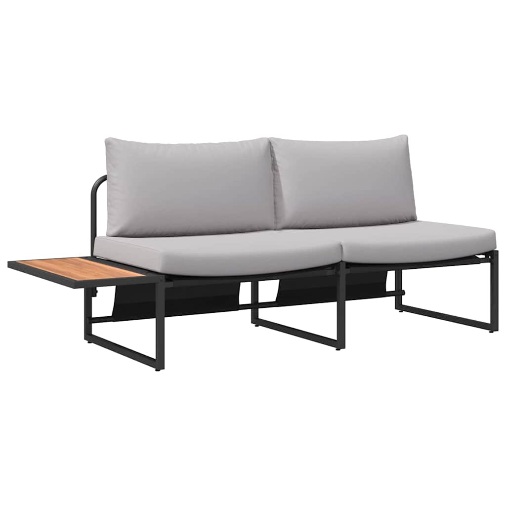 Set da Pranzo per Giardino 3 pcs Grigio chiaro Acciaio