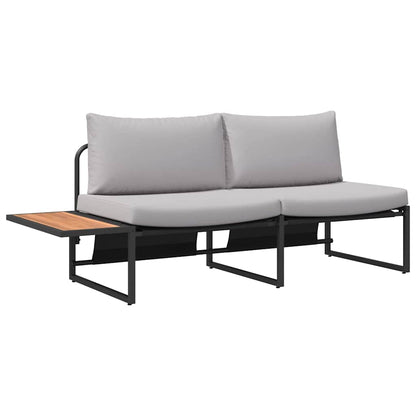 Set da Pranzo per Giardino 3 pcs Grigio chiaro Acciaio