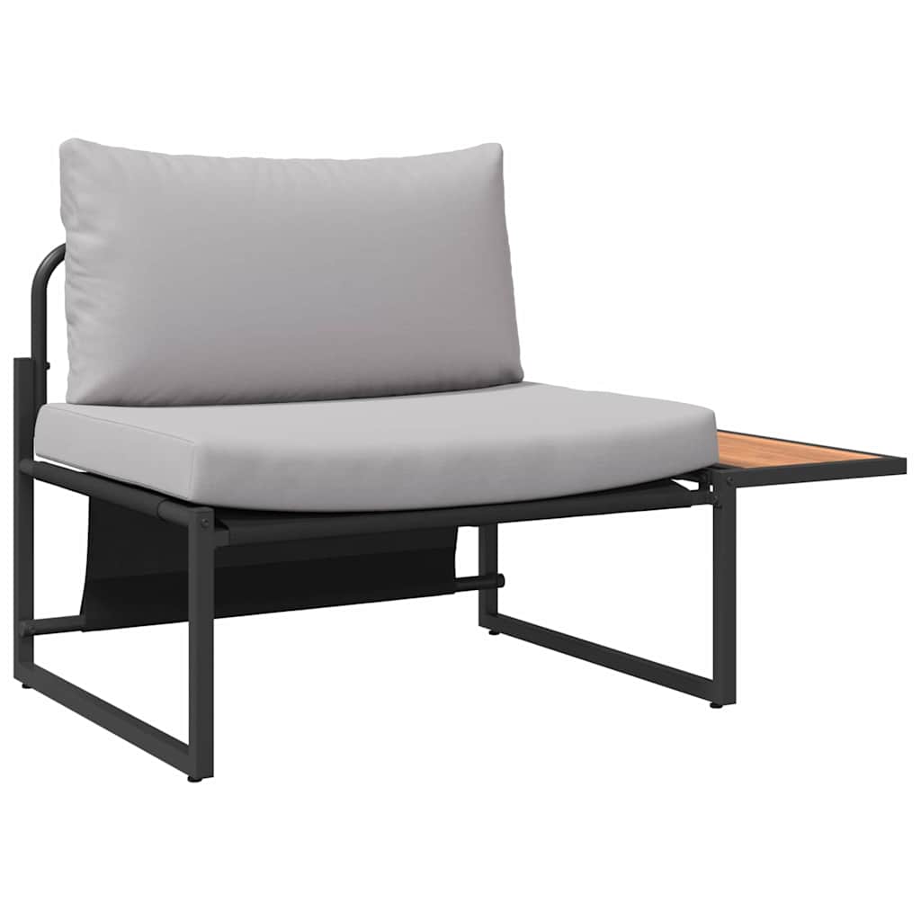 Set da Pranzo per Giardino 3 pcs Grigio chiaro Acciaio