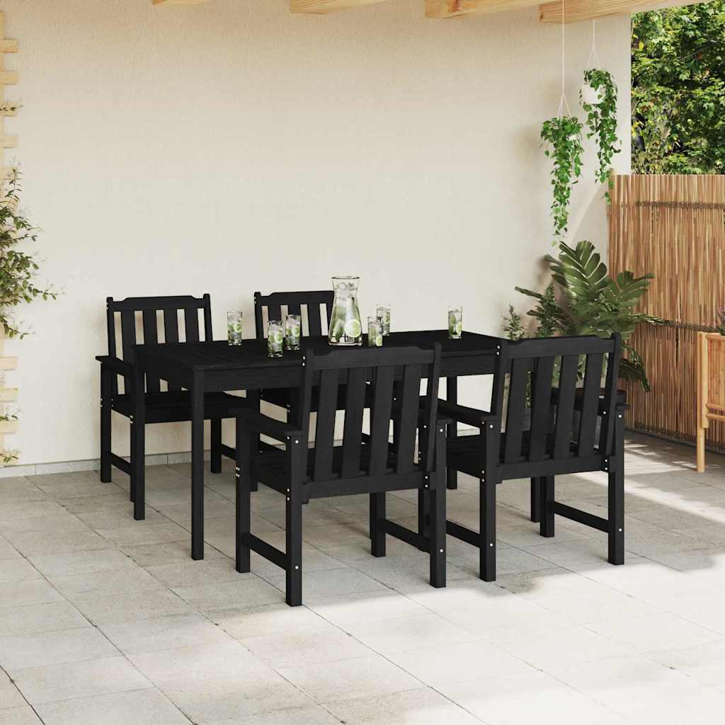 Sedia da Giardino 4 pcs Nero 65.5 x 59 x 88 cm Polietilene