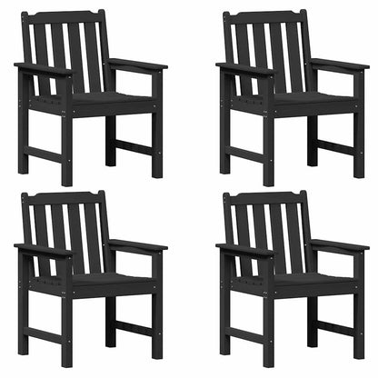 Sedia da Giardino 4 pcs Nero 65.5 x 59 x 88 cm Polietilene