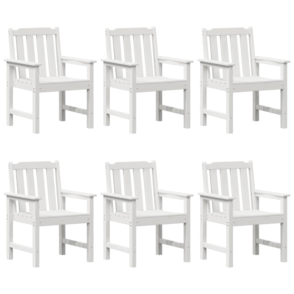 Sedia da Giardino 6 pcs Bianco 65.5 x 59 x 88 cm Polietilene