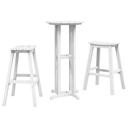Set Bar da Giardino 3 pcs Bianco HDPE