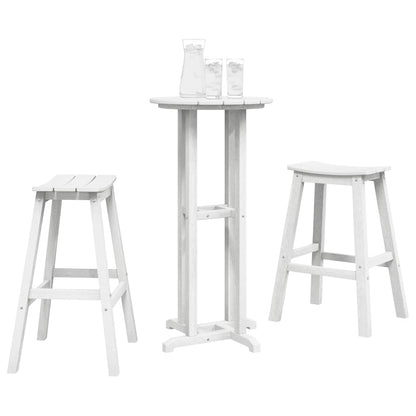 Set Bar da Giardino 3 pcs Bianco HDPE