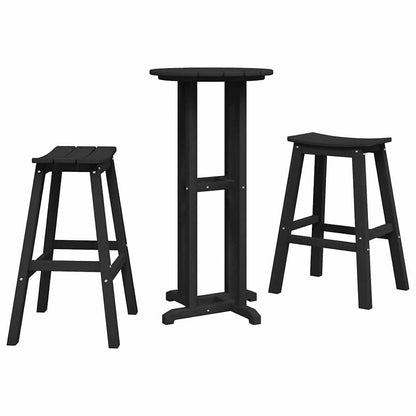 Set Bar da Giardino 3 pcs Nero HDPE