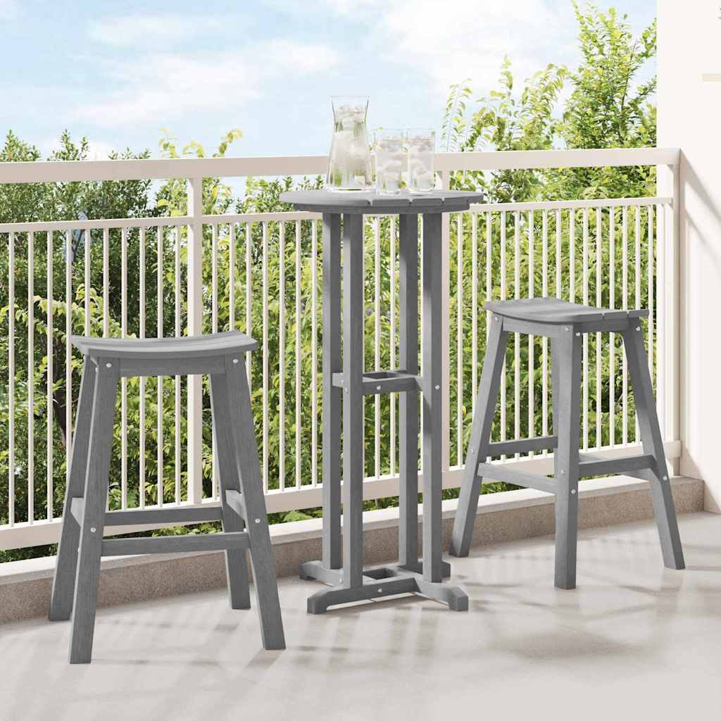 Set Bar da Giardino 3 pcs Grigio chiaro HDPE
