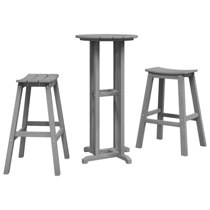Set Bar da Giardino 3 pcs Grigio chiaro HDPE