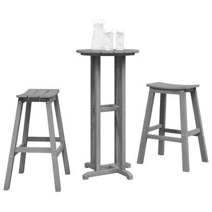 Set Bar da Giardino 3 pcs Grigio chiaro HDPE