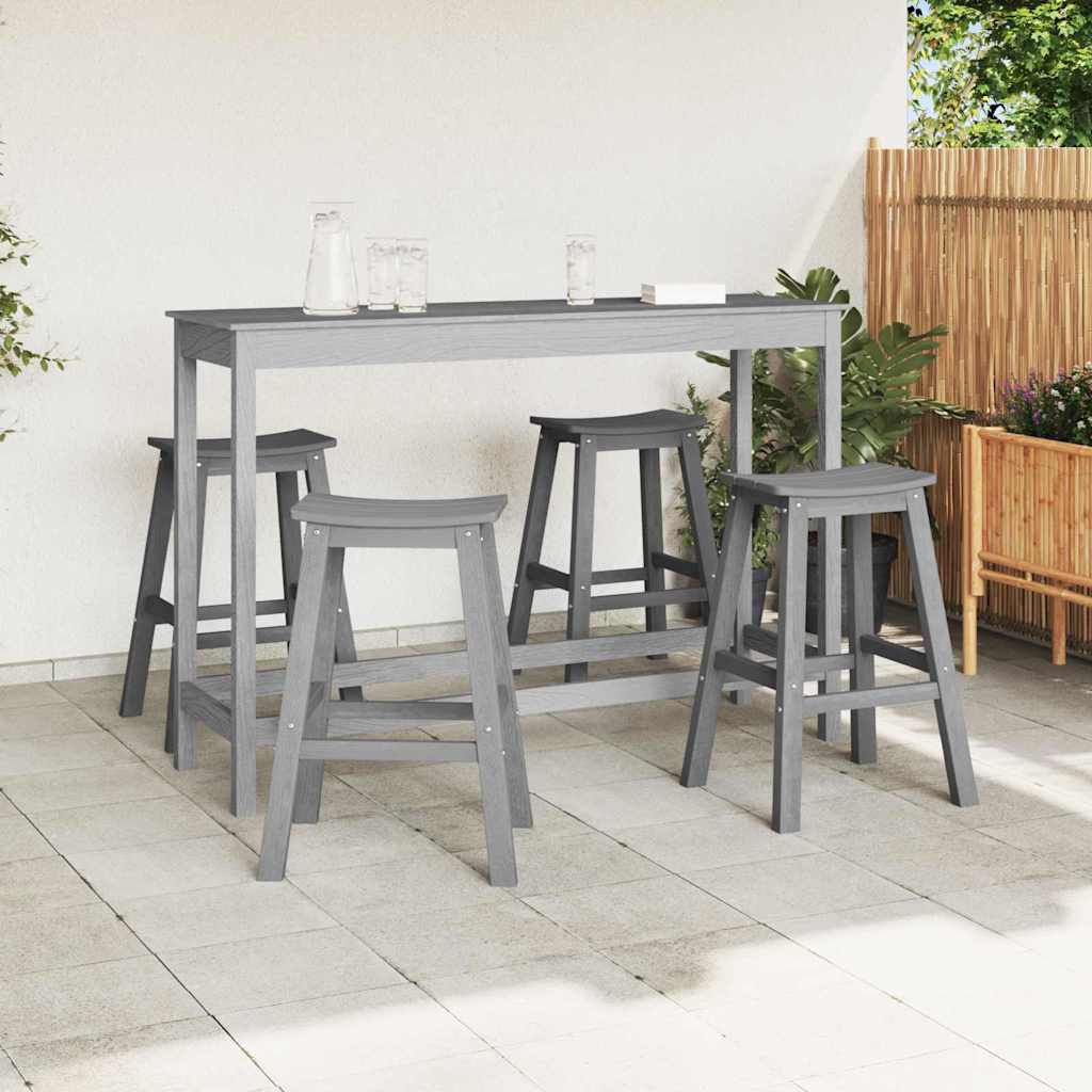 Set Bar da Giardino 4 pcs Grigio chiaro HDPE