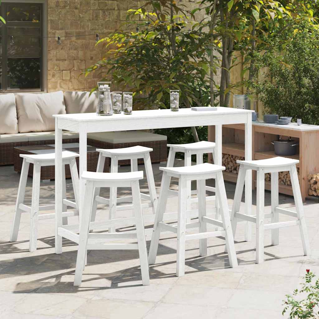 Set Bar da Giardino 6 pcs Bianco HDPE
