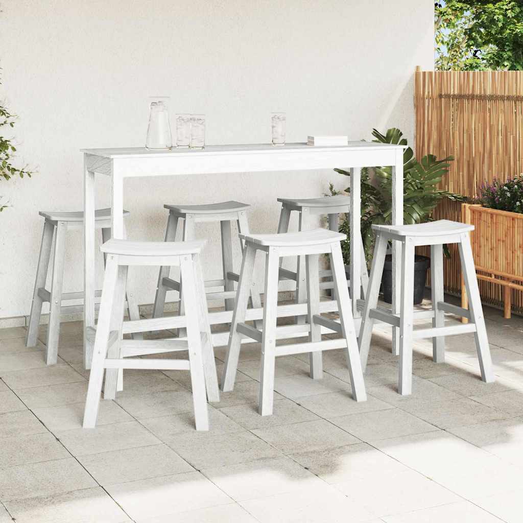 Set Bar da Giardino 6 pcs Bianco HDPE