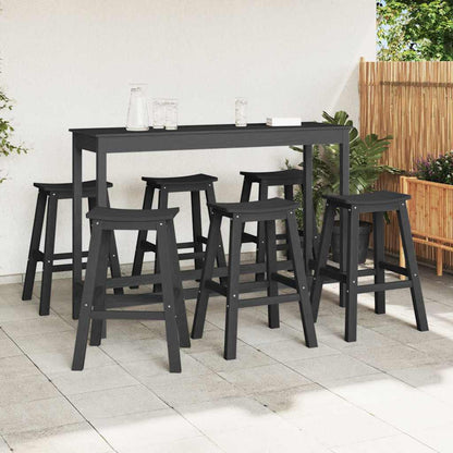 Set Bar da Giardino 6 pcs Nero HDPE