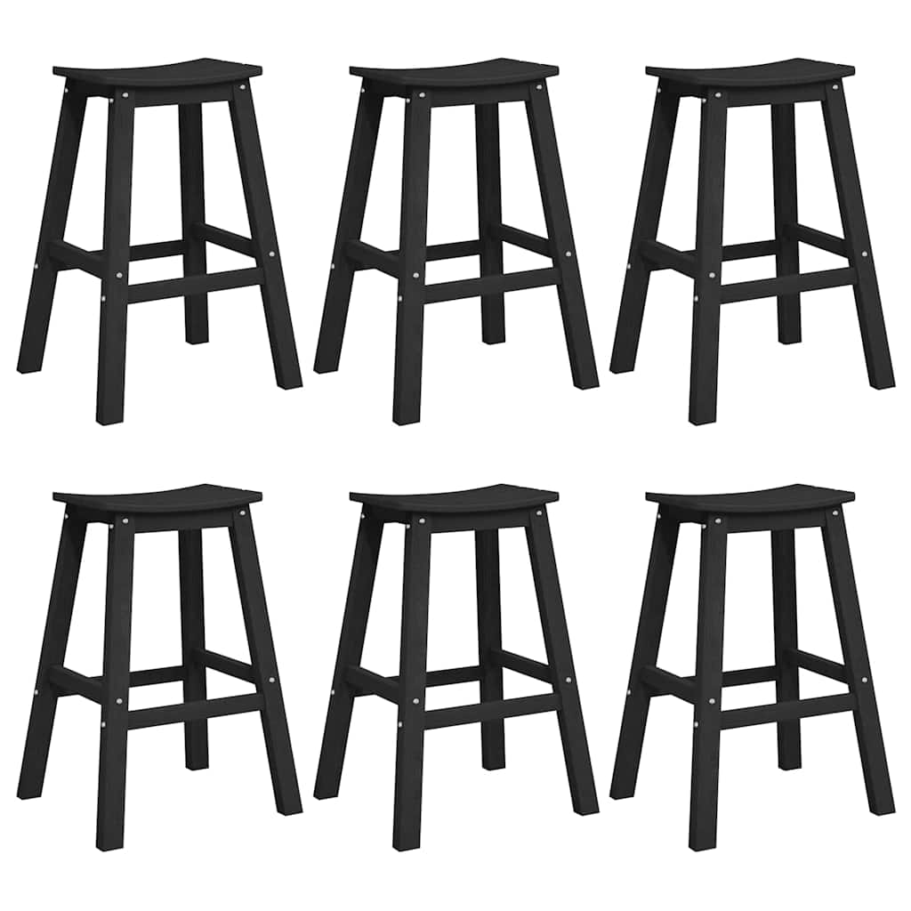 Set Bar da Giardino 6 pcs Nero HDPE