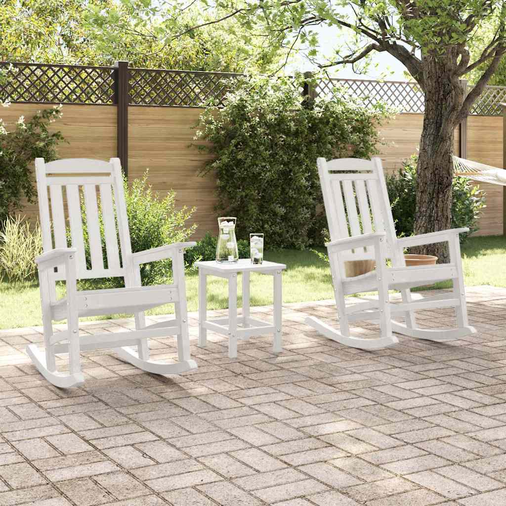Sedia a dondolo 2 pcs Bianco 92 x 70 x 108 cm Polietilene