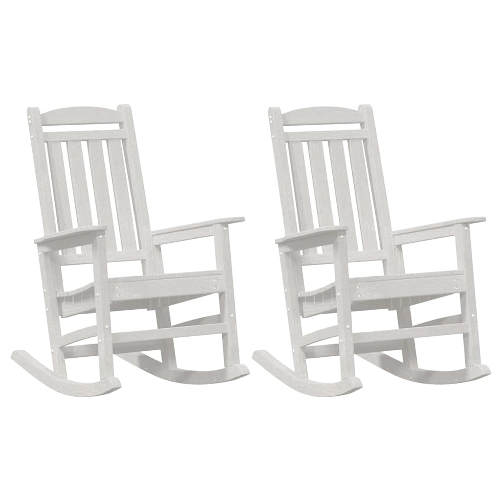 Sedia a dondolo 2 pcs Bianco 92 x 70 x 108 cm Polietilene