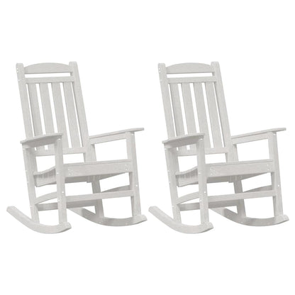 Sedia a dondolo 2 pcs Bianco 92 x 70 x 108 cm Polietilene