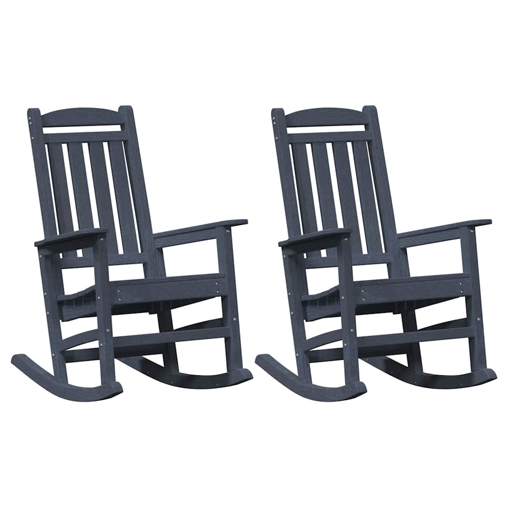 Sedia a dondolo 2 pcs Navy 92 x 70 x 108 cm Polietilene