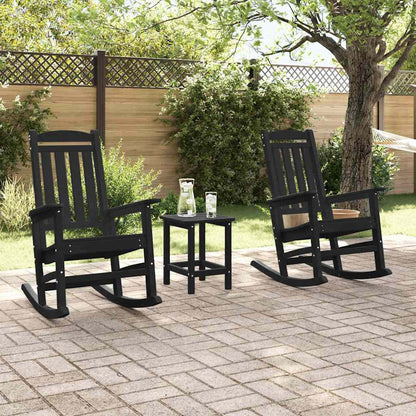 Sedia a dondolo 2 pcs Nero 92 x 70 x 108 cm Polietilene