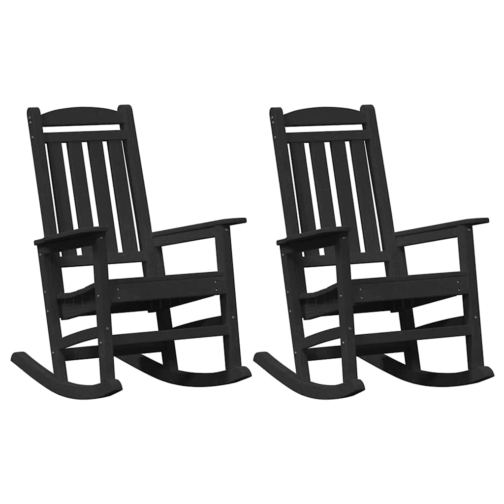 Sedia a dondolo 2 pcs Nero 92 x 70 x 108 cm Polietilene