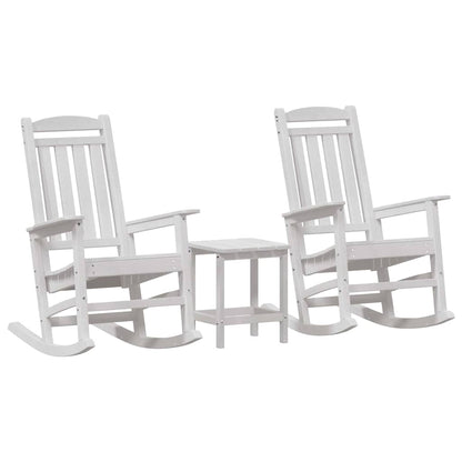 Sedia a dondolo 3 pcs Bianco Polietilene