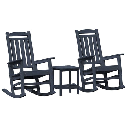 Sedia a dondolo 3 pcs Navy Polietilene