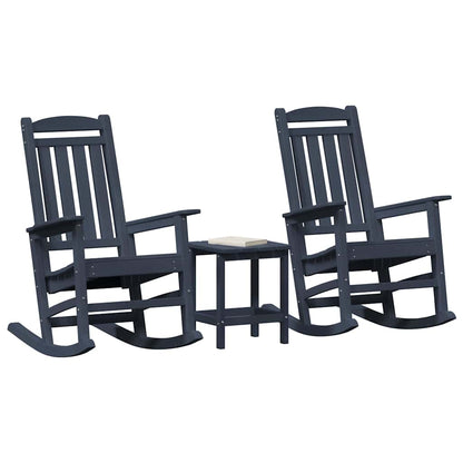 Sedia a dondolo 3 pcs Navy Polietilene
