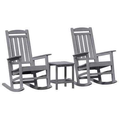 Sedia a dondolo 3 pcs Grigio chiaro Polietilene