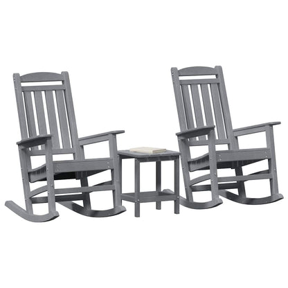 Sedia a dondolo 3 pcs Grigio chiaro Polietilene