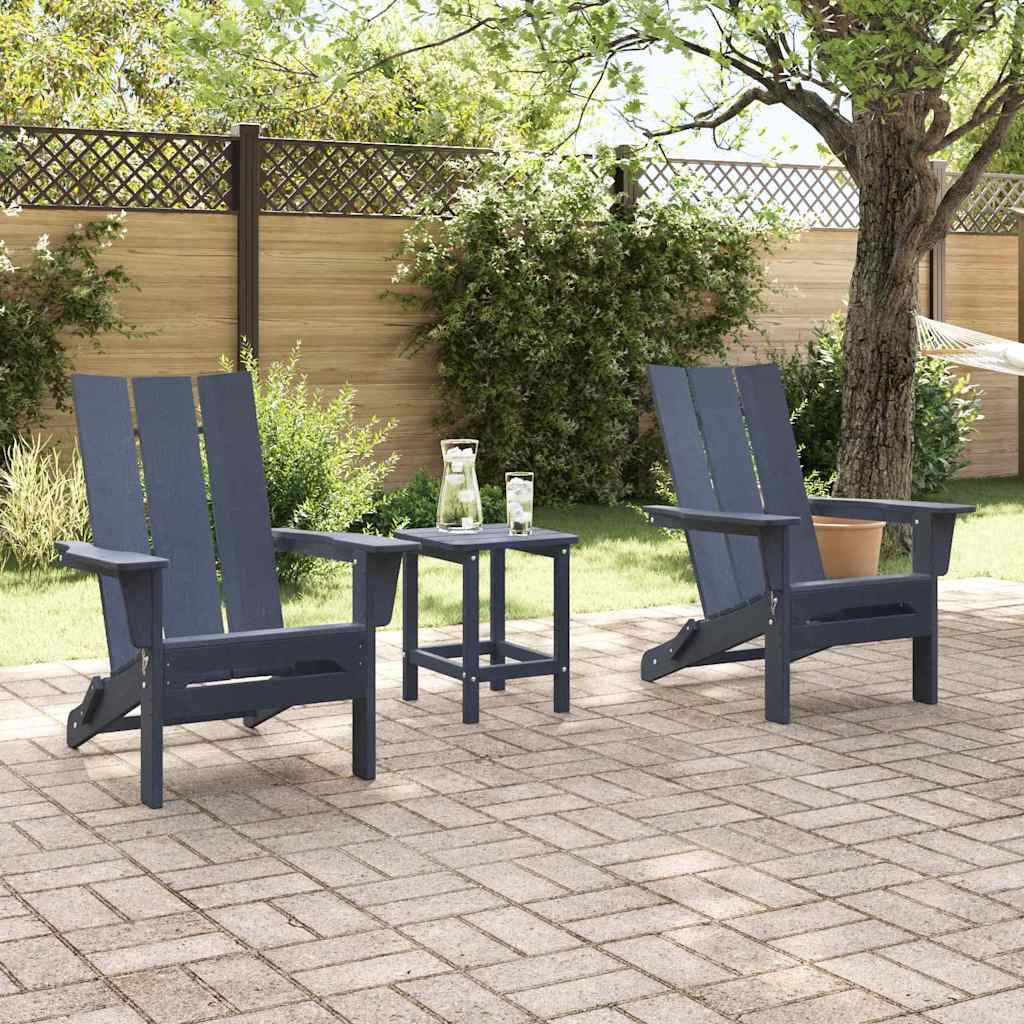 Sedia da Giardino 2 pcs Navy 80.5 x 74.5 x 92 cm Polietilene