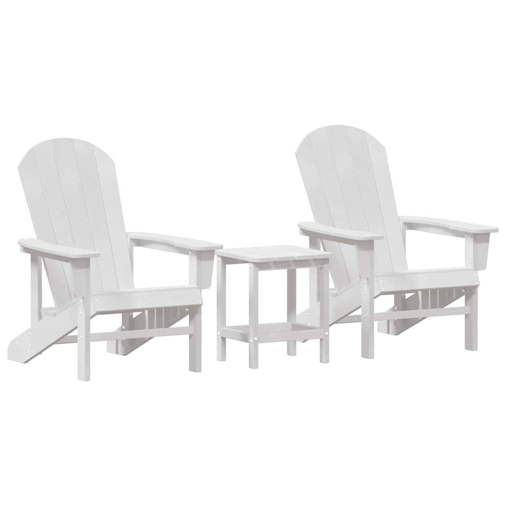 Sedia da Giardino 3 pcs Bianco Polietilene