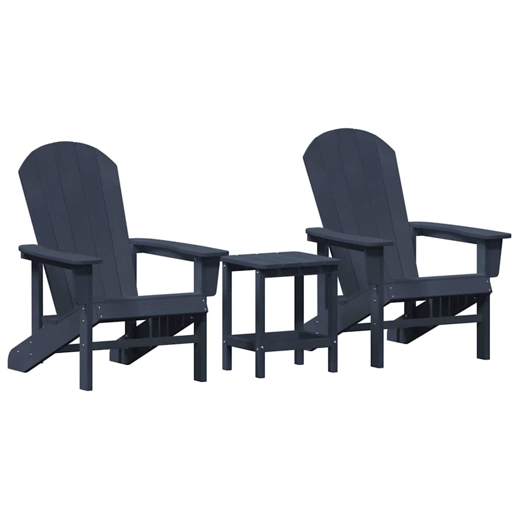 Sedia da Giardino 3 pcs Navy Polietilene