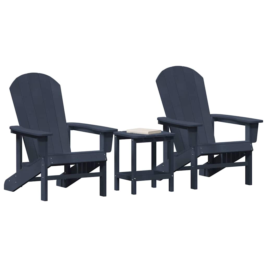 Sedia da Giardino 3 pcs Navy Polietilene