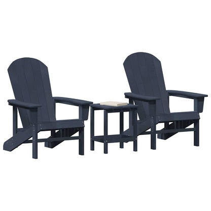 Sedia da Giardino 3 pcs Navy Polietilene