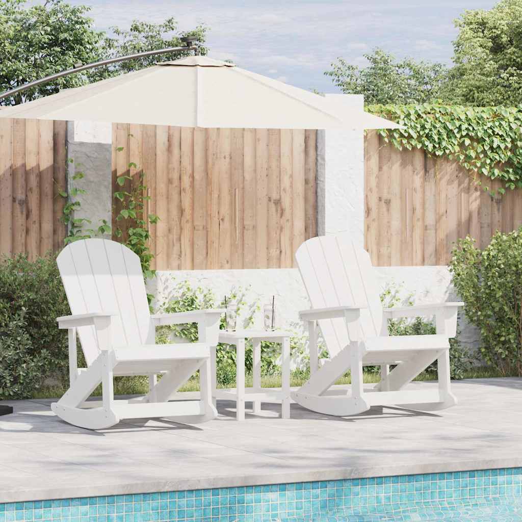 Sdraio Rocking Adirondack 2 pcs Bianco HDPE