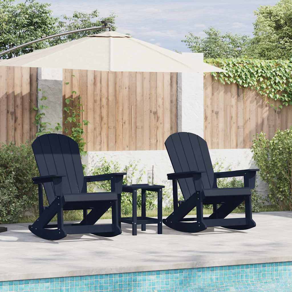 Sdraio Rocking Adirondack 2 pcs Blu navy HDPE