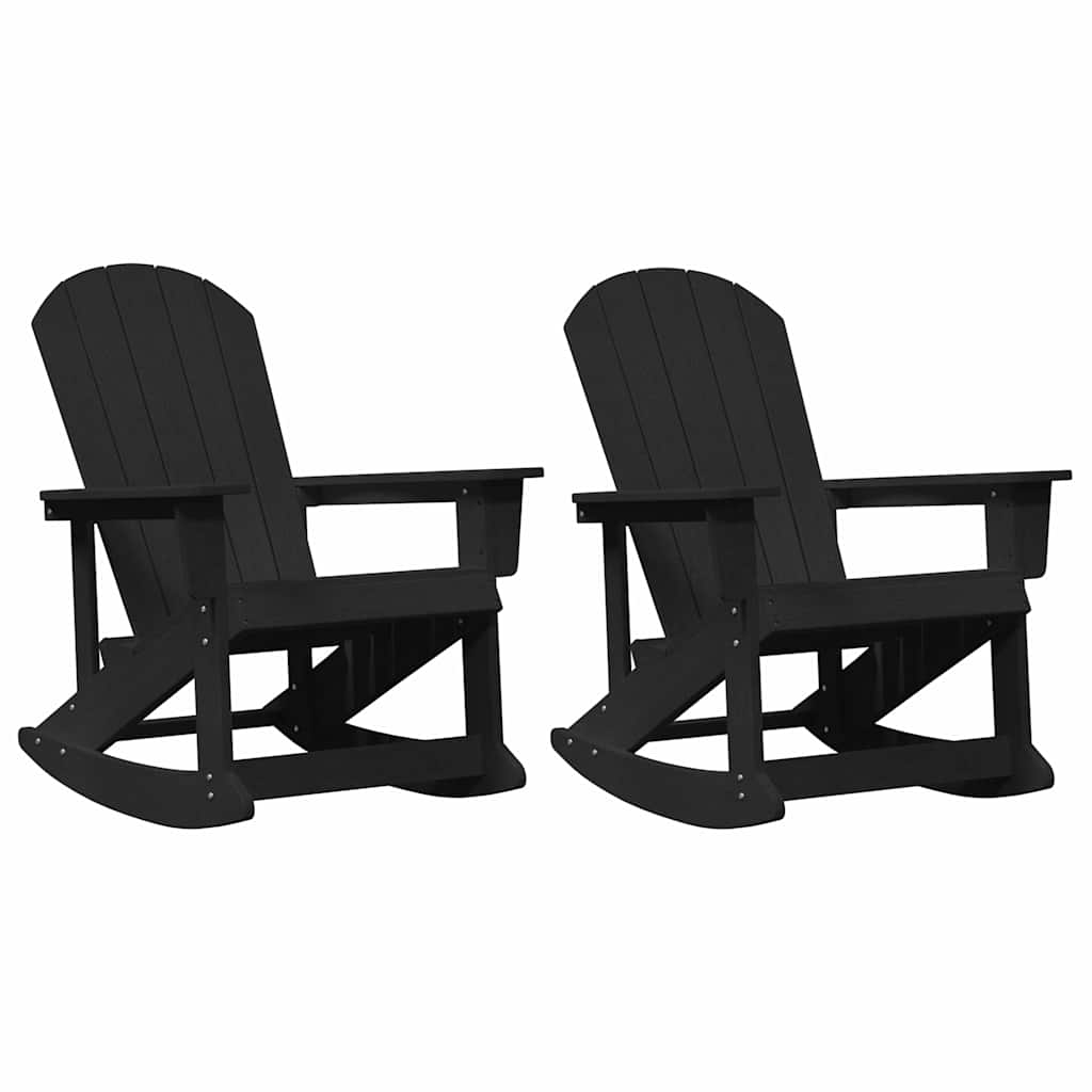 Sdraio Rocking Adirondack 2 pcs Nero HDPE