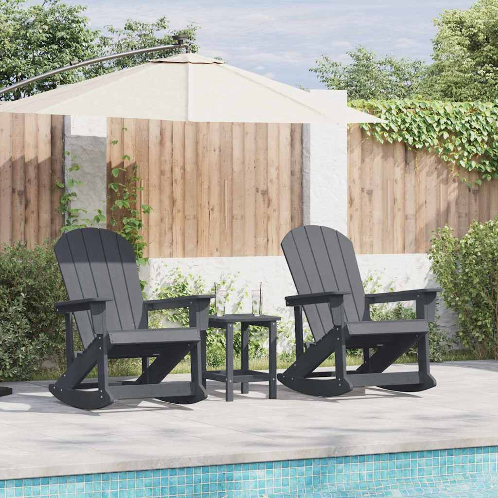 Sdraio Rocking Adirondack 2 pcs Grigio chiaro HDPE