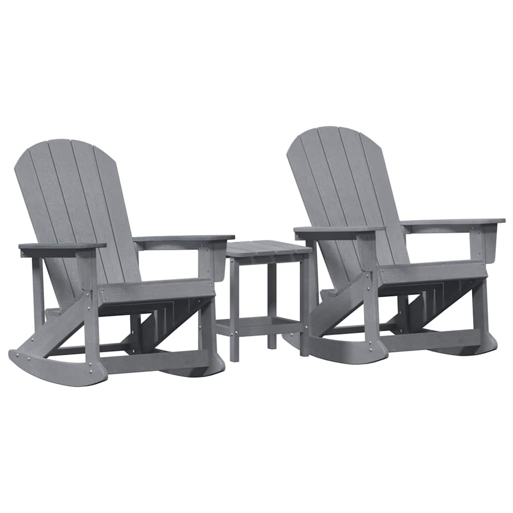 Set Lounge da Giardino 3 pcs Grigio chiaro HDPE