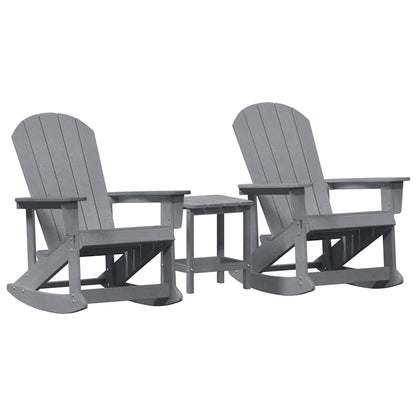 Set Lounge da Giardino 3 pcs Grigio chiaro HDPE