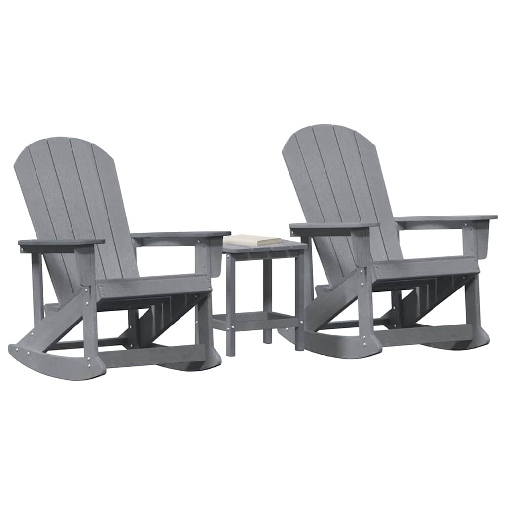 Set Lounge da Giardino 3 pcs Grigio chiaro HDPE