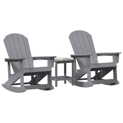 Set Lounge da Giardino 3 pcs Grigio chiaro HDPE