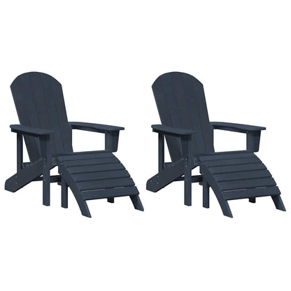 Sedia da Giardino 2 pcs Navy 83 x 74 x 92 cm Polietilene