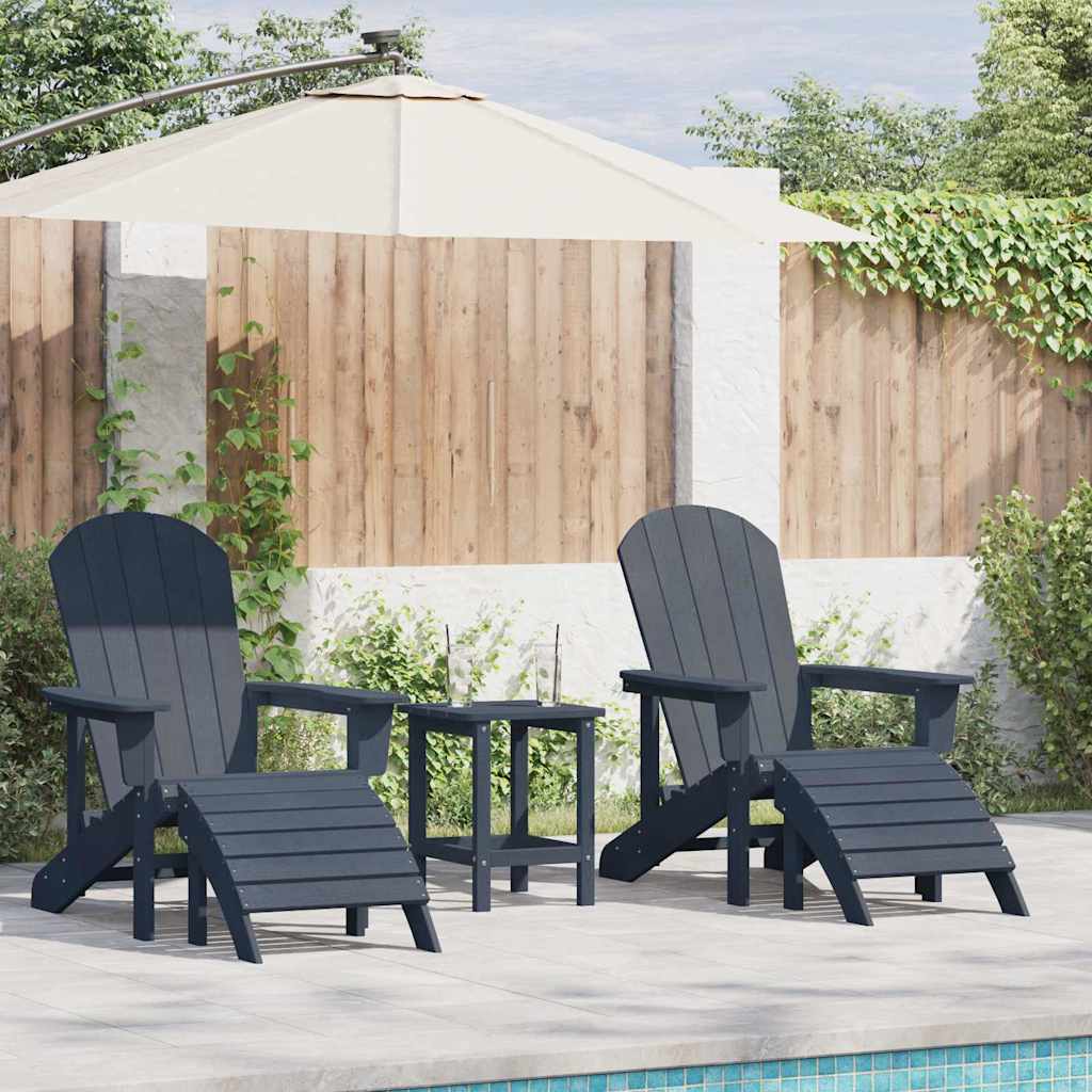 Sedia da Giardino 3 pcs Navy Polietilene