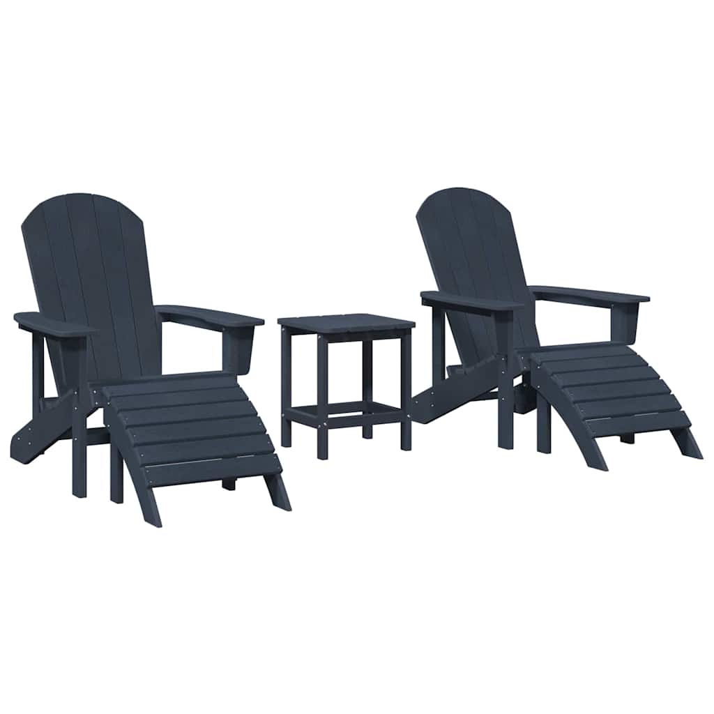 Sedia da Giardino 3 pcs Navy Polietilene