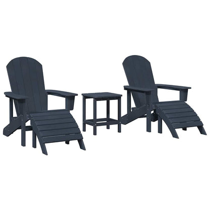 Sedia da Giardino 3 pcs Navy Polietilene