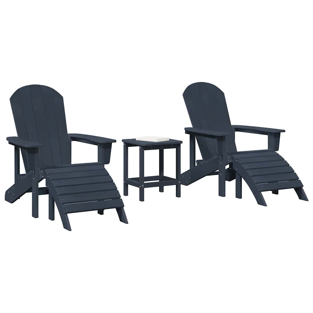 Sedia da Giardino 3 pcs Navy Polietilene