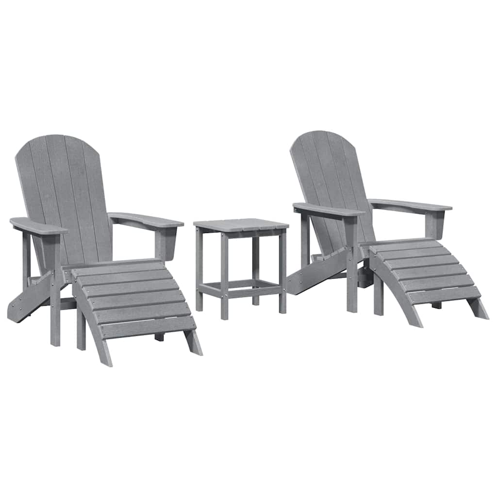 Sedia da Giardino 3 pcs Grigio chiaro Polietilene